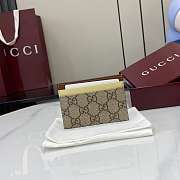 Kitlife Gucci Card Case With Motif Beige & Dark Brown GG Monogram Coated Fabric 838900 10x7cm - 2