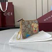 Kitlife Gucci Zip Key Case With Motif Beige And Dark Brown GG Monogram Coated Fabric 838892 12.5x7x1.5cm - 6