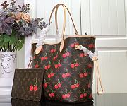 Kitlife Louis Vuitton x TM Neverfull MM Bag Brown Cherry Monogram Canvas M13263 31x28x14cm - 5
