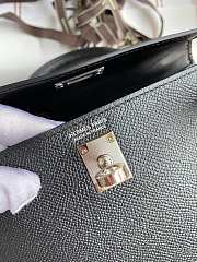 Kitlife Hermes Mini Kelly Chèvre Bag Black  Epsom Leather Silver Buckle 19cm - 6