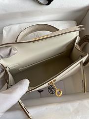 Kitlife Hermes Mini Kelly Chèvre Bag Off-White Epsom Leather Gold Buckle 19cm - 5