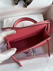Kitlife Hermes Mini Kelly Chèvre Bag Pink Epsom Leather Silver Buckle 19cm - 4