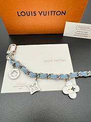 Kitlife Louis Vuitton Four-leaf Clover Blue Denim Chain Pendant Gold Buckle - 4