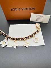 Kitlife Louis Vuitton Four-leaf Brown Denim Chain Pendant Gold Buckle - 4