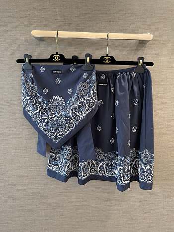 Kitlife Miu Miu 25 Square Bandana & Skirt Set Dark Blue