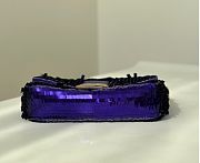 Kitlife Fendi Baguette Dark Purple Sequin And Leather Bag 27x15x6cm - 3