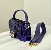 Kitlife Fendi Baguette Dark Purple Sequin And Leather Bag 27x15x6cm - 4