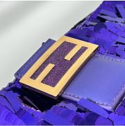 Kitlife Fendi Baguette Dark Purple Sequin And Leather Bag 27x15x6cm - 6