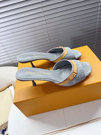 Kitlife Louis Vuitton × Murakami Mules Grey Denim 