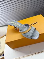 Kitlife Louis Vuitton × Murakami Mules Grey Denim  - 4