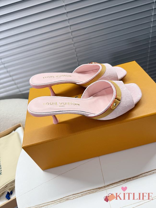 Kitlife Louis Vuitton × Murakami Mules Pink Denim - 1