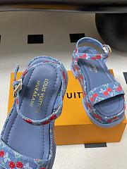 Kitlife Louis Vuitton Maya Platform Thick-soled Sandals Cherry Blue Denim - 4