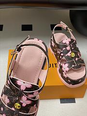 Kitlife Louis Vuitton Maya Platform Thick-soled Sandals Cherry Pink Brown - 5
