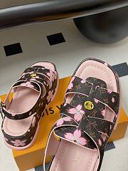 Kitlife Louis Vuitton Maya Platform Thick-soled Sandals Cherry Pink Brown - 2