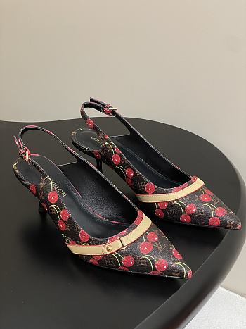Kitlife Louis Vuitton 6AM Slingback Sandals Cherry Brown
