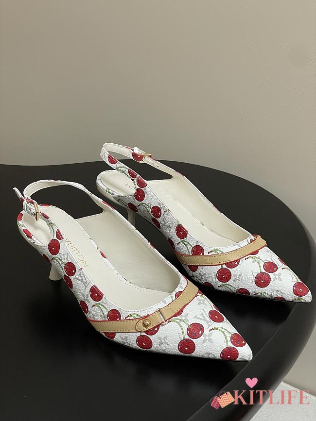 Kitlife Louis Vuitton 6AM Slingback Sandals Cherry White - 1