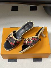 Kitlife Louis Vuitton Kitten Heel Bowknot Sandals Cherry Brown - 5