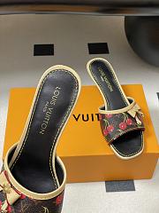 Kitlife Louis Vuitton Kitten Heel Bowknot Sandals Cherry Brown - 3