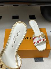 Kitlife Louis Vuitton Kitten Heel Bowknot Sandals Cherry White - 6