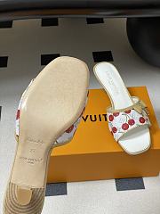 Kitlife Louis Vuitton Kitten Heel Bowknot Sandals Cherry White - 2