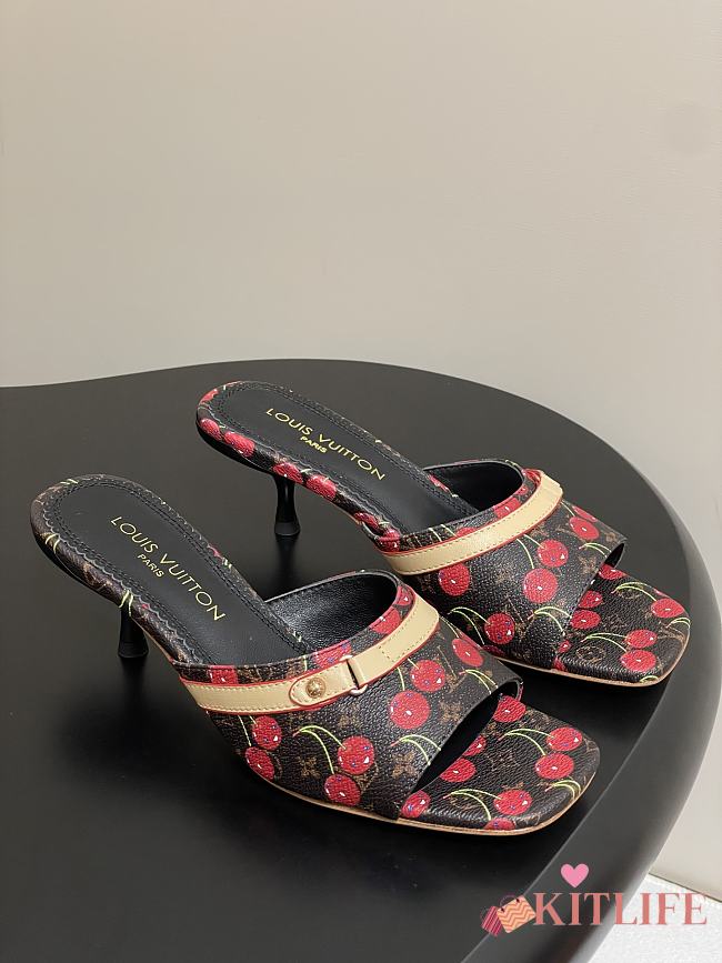 Kitlife Louis Vuitton x TM 6AM Heel Sandals Cherry Brown - 1