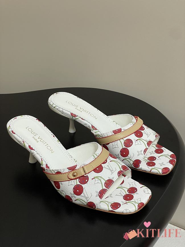Kitlife Louis Vuitton x TM 6AM Heel Sandals Cherry White - 1