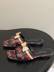 Kitlife Louis Vuitton X TM Bowknot Flat Cherry Brown Slippers - 2