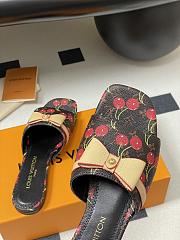 Kitlife Louis Vuitton X TM Bowknot Flat Cherry Brown Slippers - 3