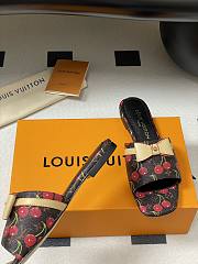 Kitlife Louis Vuitton X TM Bowknot Flat Cherry Brown Slippers - 4