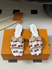 Kitlife Louis Vuitton X TM Bowknot Flat Cherry White Slippers - 1