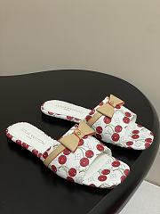 Kitlife Louis Vuitton X TM Bowknot Flat Cherry White Slippers - 6