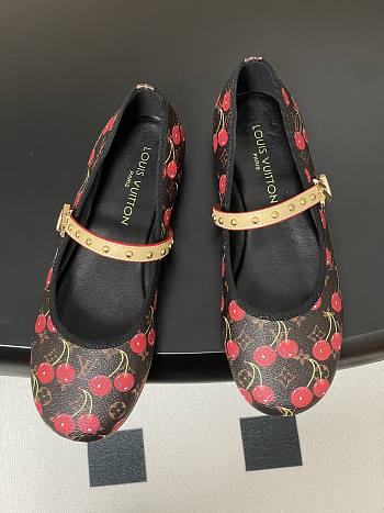 Kitlife Louis Vuitton Romy Ballet Flats Shoes Cherry Brown