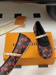 Kitlife Louis Vuitton Romy Ballet Flats Shoes Cherry Brown - 2