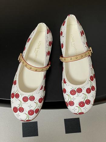 Kitlife Louis Vuitton Romy Ballet Flats Shoes Cherry White