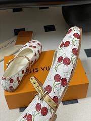 Kitlife Louis Vuitton Romy Ballet Flats Shoes Cherry White - 3