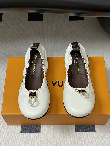 Kitlife Louis Vuitton 25S Nolita Ballet Flat Shoes White