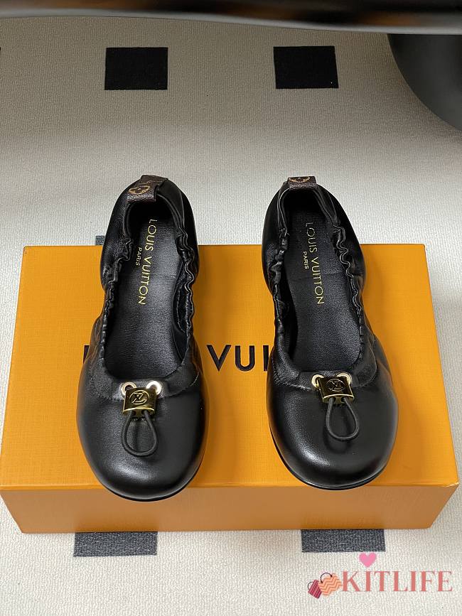 Kitlife Louis Vuitton 25S Nolita Ballet Flat Shoes Black - 1
