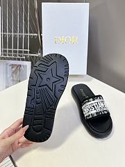 Kitlife Dior Embroidered Logo Monogram Fabric Slippers Black  - 4