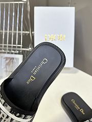 Kitlife Dior Embroidered Logo Monogram Fabric Slippers Black  - 3