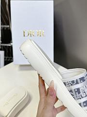 Kitlife Dior Embroidered Logo Monogram Fabric Slippers White - 4