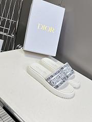 Kitlife Dior Embroidered Logo Monogram Fabric Slippers White - 3