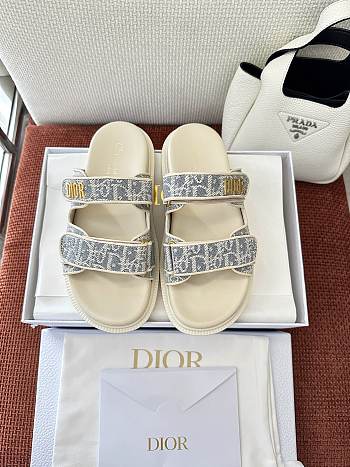 Dior Dioract Jacquard Sandals Slippers Blue & White