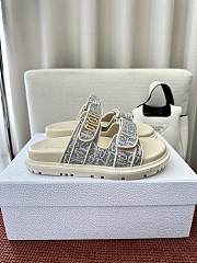 Dior Dioract Jacquard Sandals Slippers Blue & White - 5