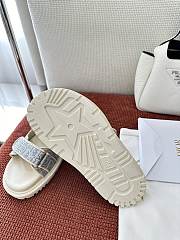 Dior Dioract Jacquard Sandals Slippers Blue & White - 3