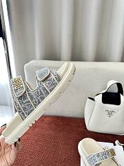 Dior Dioract Jacquard Sandals Slippers Blue & White - 2
