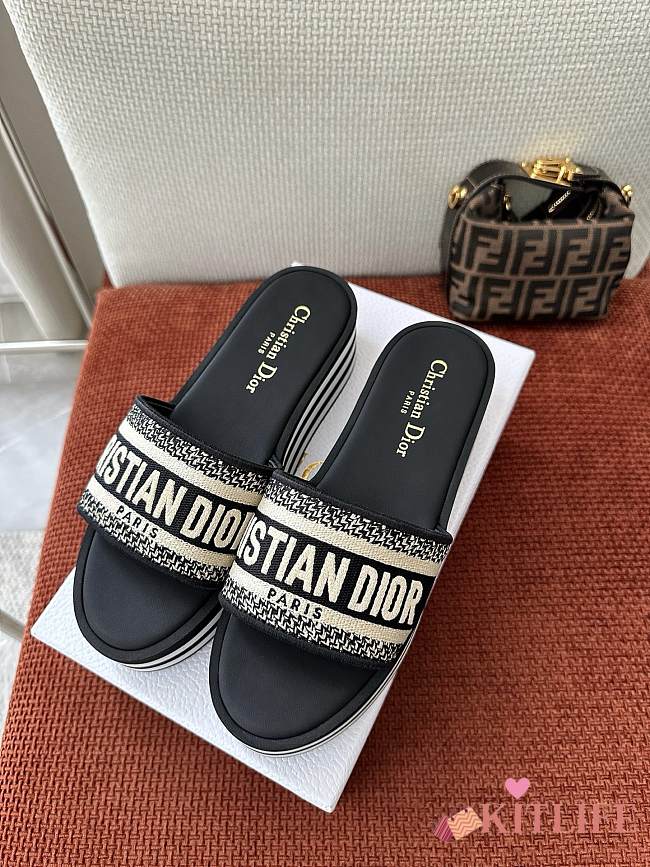 Kitlife Dior Dway Platform Slides Black - 1