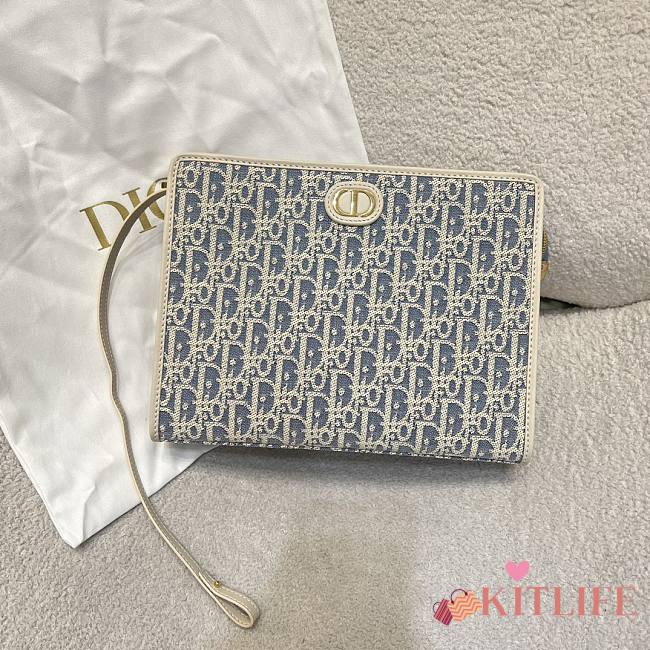 Kitlife Dior 30 Montaigne Clutch White & Light Blue 26x20x5.5cm - 1
