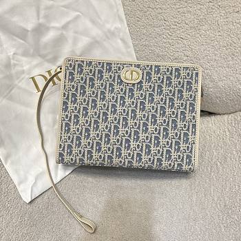 Kitlife Dior 30 Montaigne Clutch White & Light Blue 26x20x5.5cm