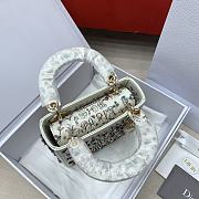 Kitlife Dior Lady Three-grid Multicolor Embroidered Beads Bag White 17x15x7cm - 5