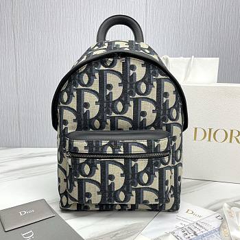 Kitlife Dior Backpack Beige and Blue Oblique 30x42x15cm